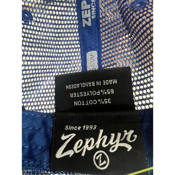 KU Jayhawks Zephyr Trucker Hat Blue Red Snapback Cap Mesh Adjustable NCAA - Picture 5 of 7